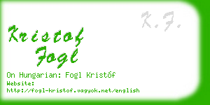 kristof fogl business card