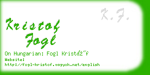 kristof fogl business card